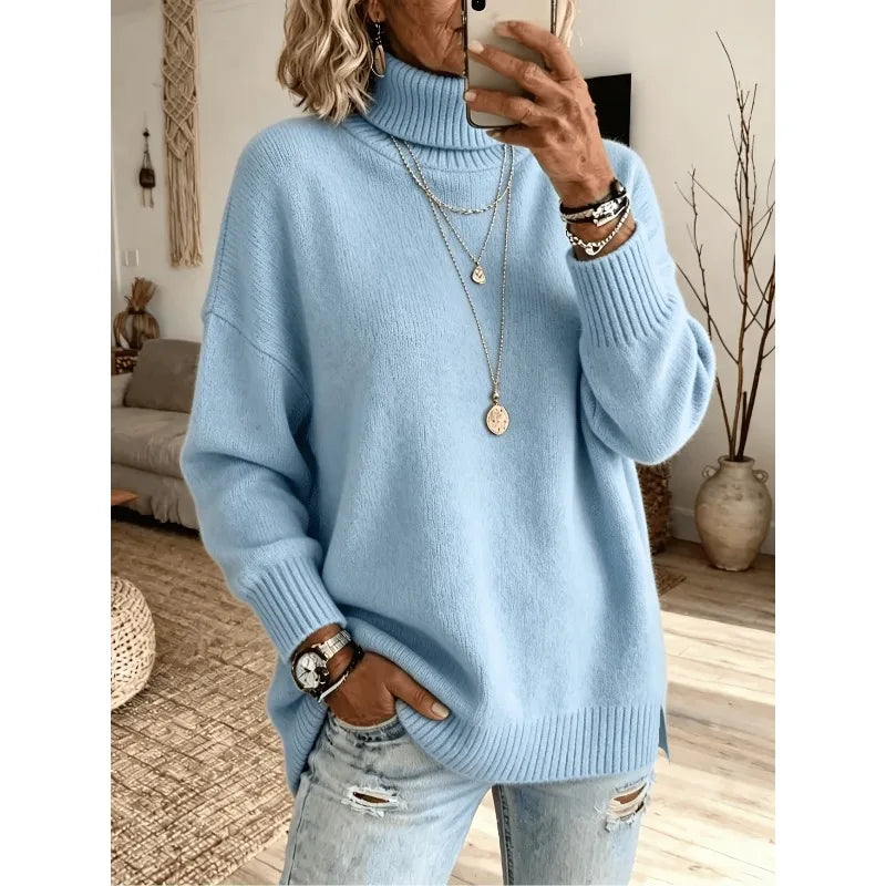 Sophia | Roll Neck Oversized Knit Jumper