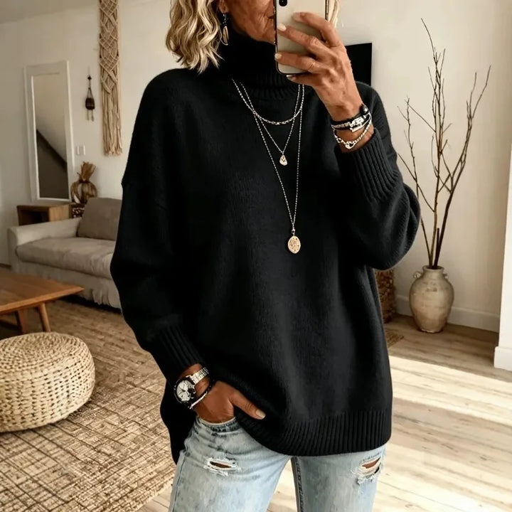 Sophia | Roll Neck Oversized Knit Jumper