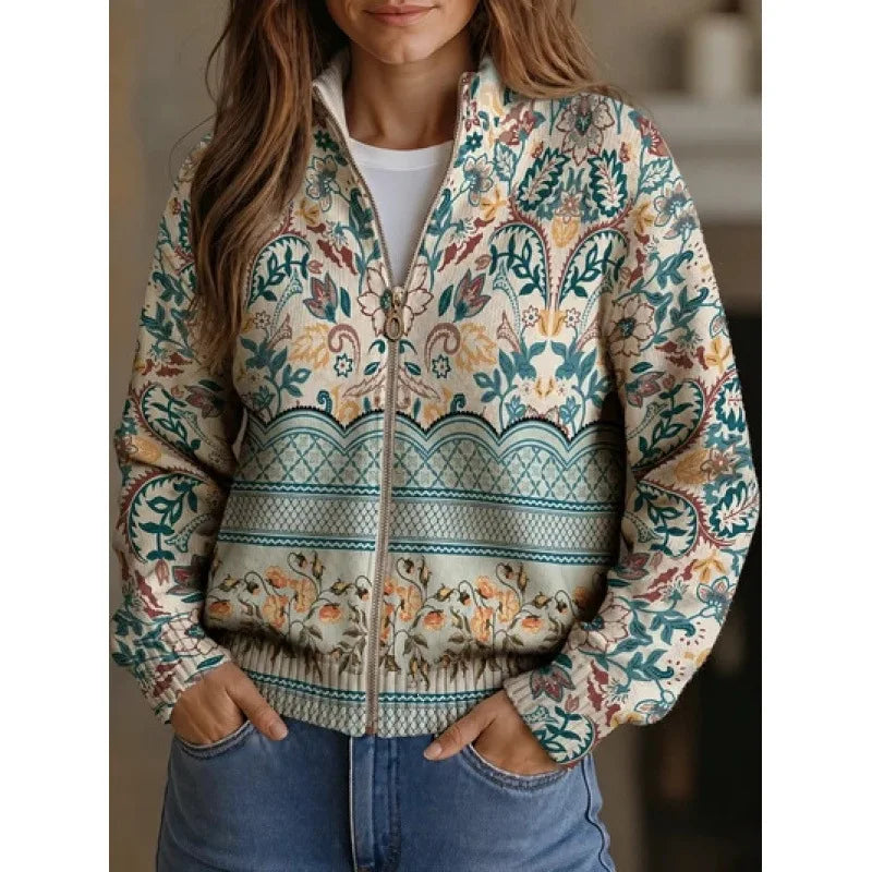 Marjorie | Wildflower Meadow Zip Cardigan