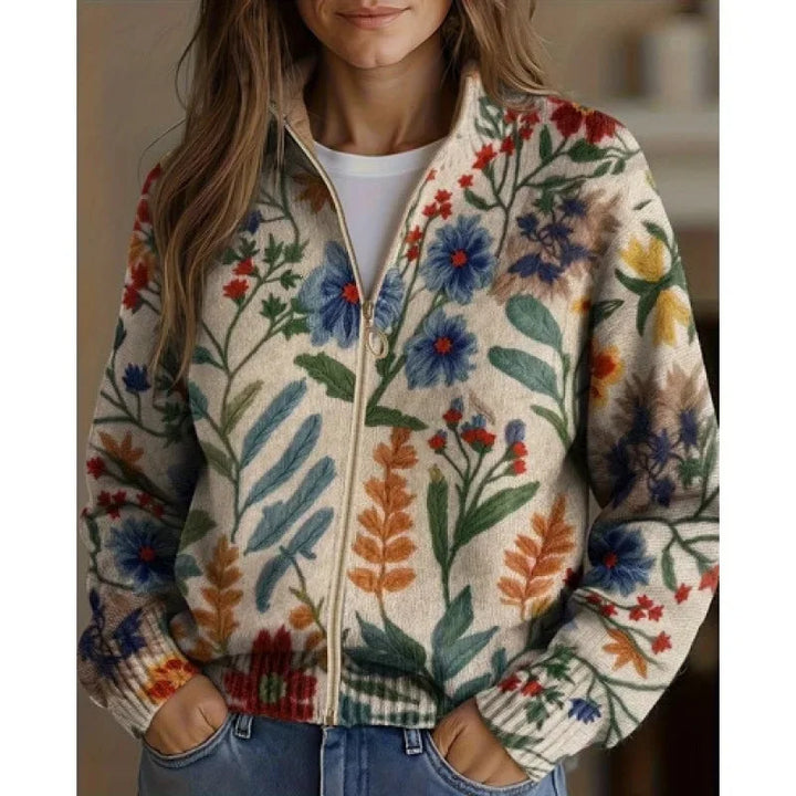 Marjorie | Wildflower Meadow Zip Cardigan