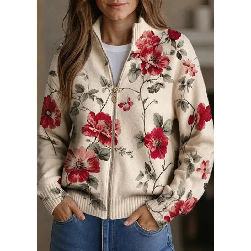 Marjorie | Wildflower Meadow Zip Cardigan