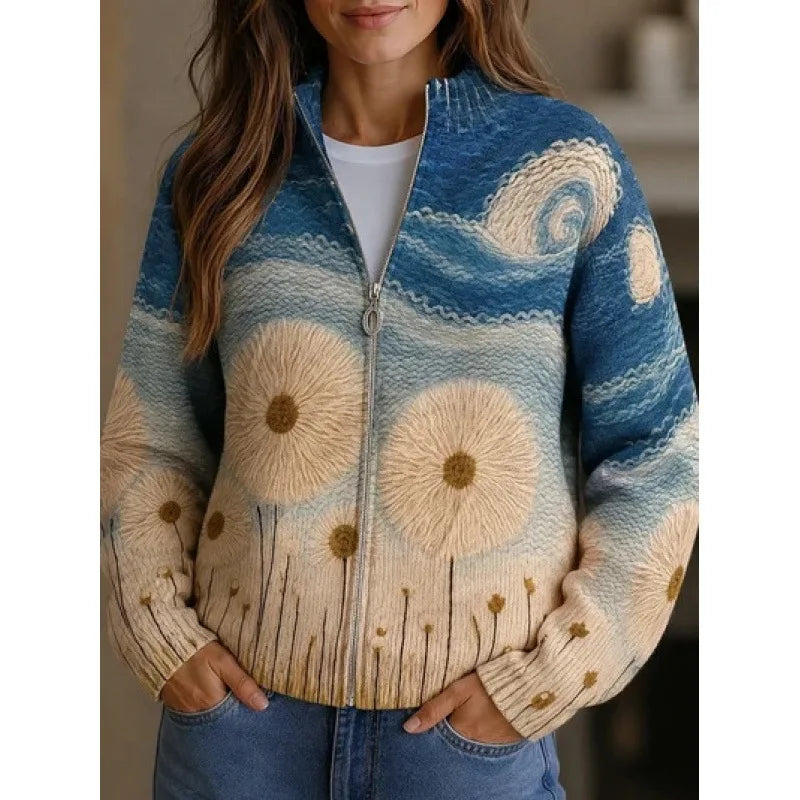 Marjorie | Wildflower Meadow Zip Cardigan