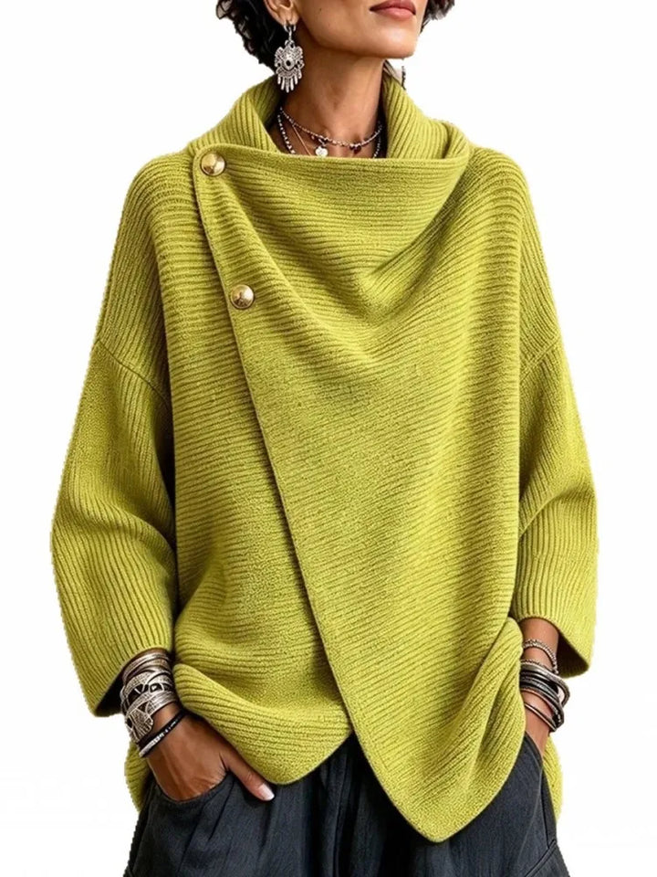Amelia | Asymmetric Button Knit Cardigan