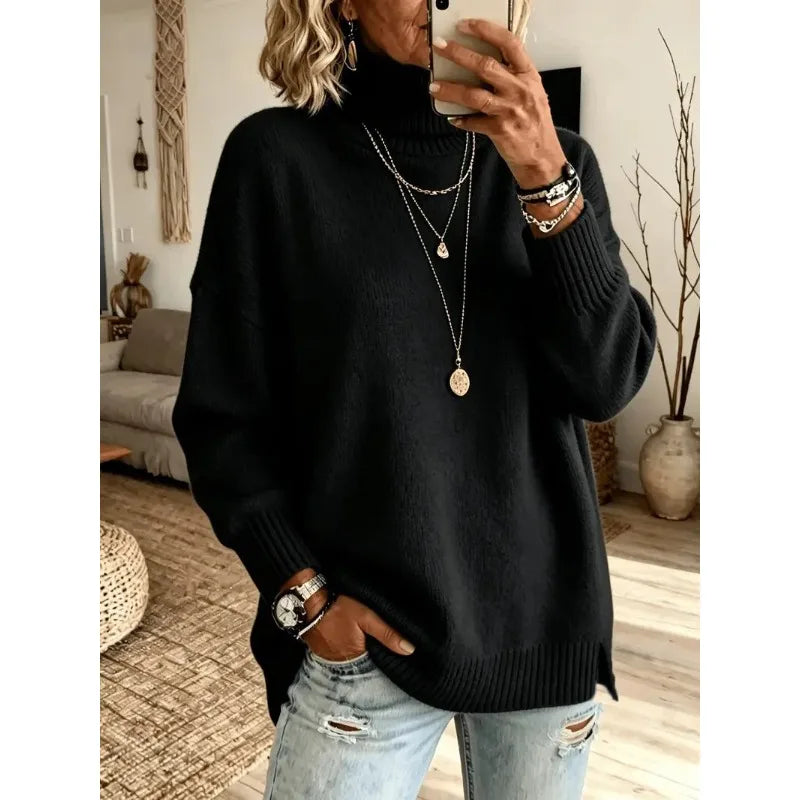 Sophia | Roll Neck Oversized Knit Jumper
