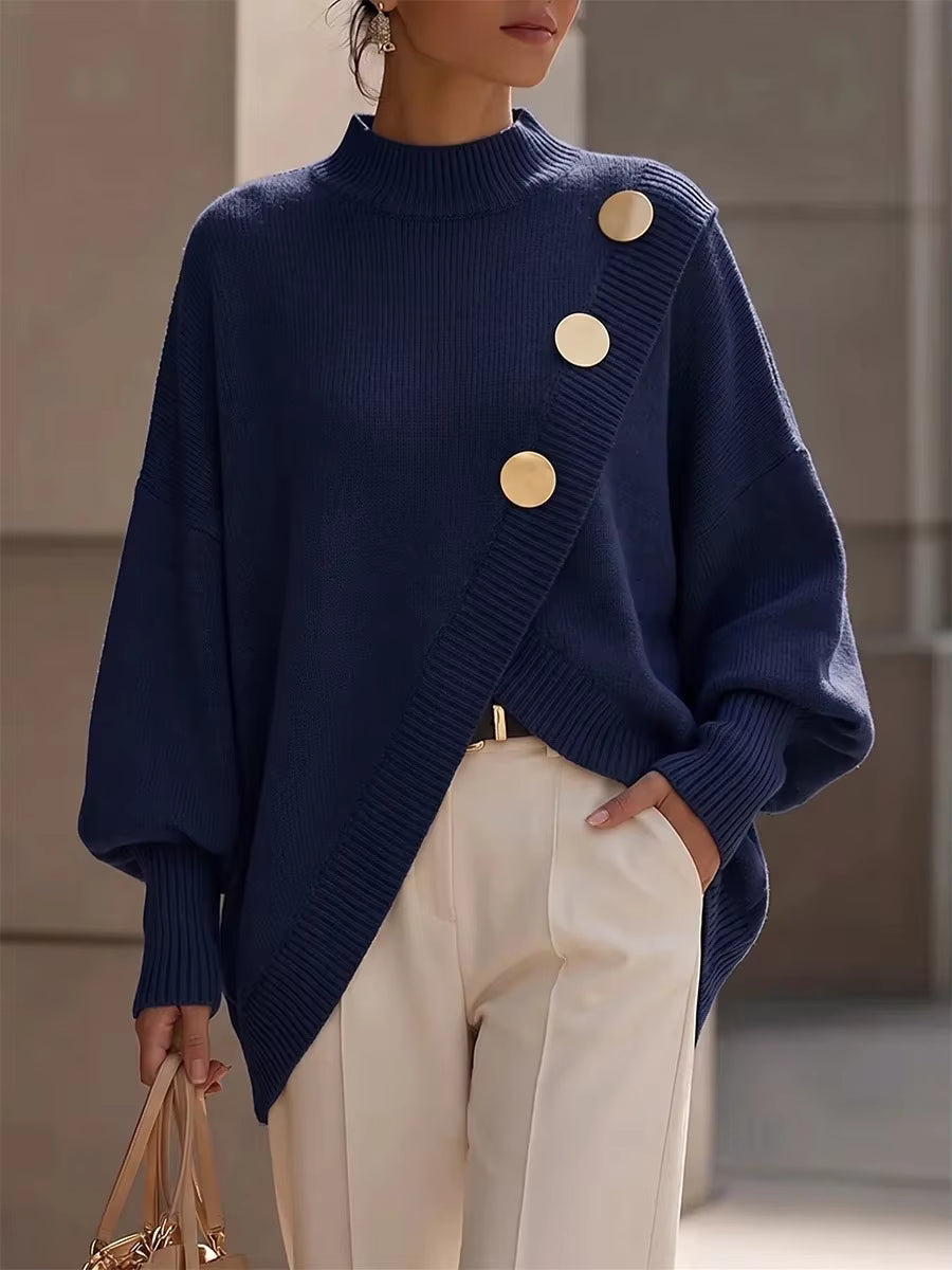 Alison - Button Detail Knit Sweater