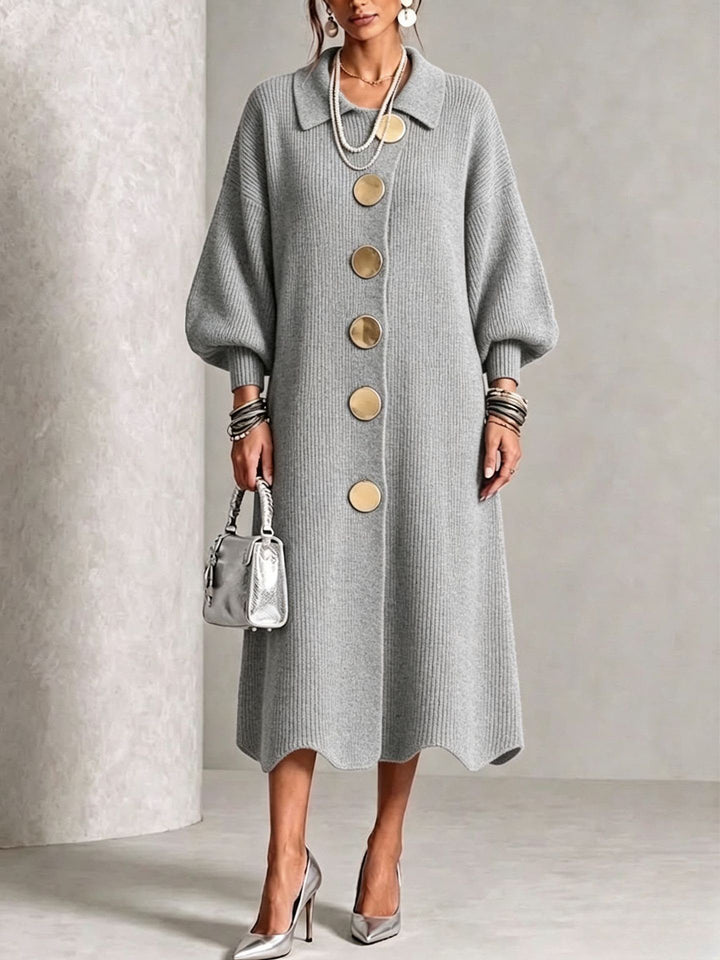 Lisa - Long Sleeve Button-Down Dress