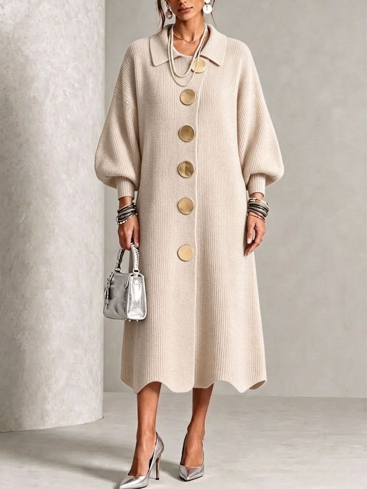 Lisa - Long Sleeve Button-Down Dress