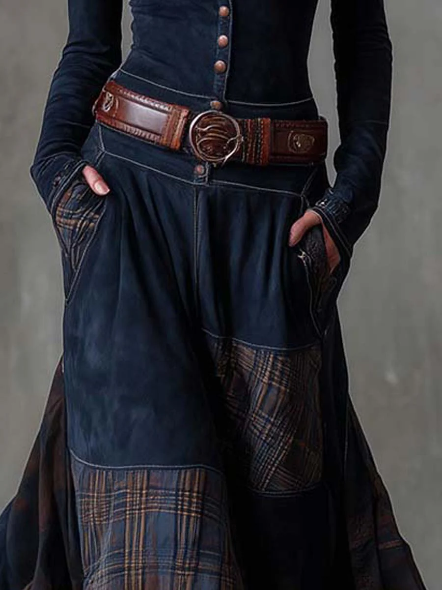 Elise | Suedette Maxi Dress with Belt