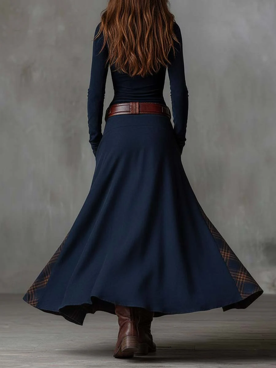 Elise | Suedette Maxi Dress with Belt