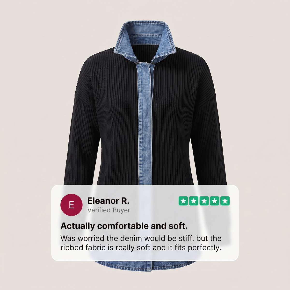 CASUAL DENIM TRIM JACKET