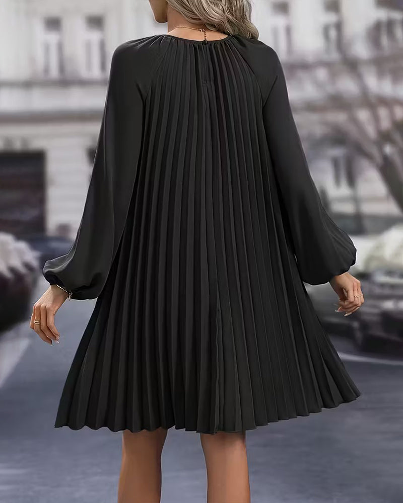 Robe Mode Couleur Unie Plissée