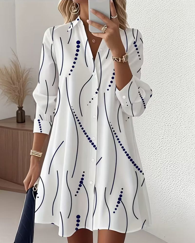 Robe Revers Ondulé Chemise