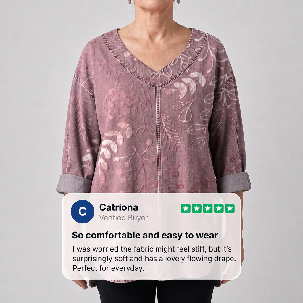 ELVERA LEAF PRINT BLOUSE