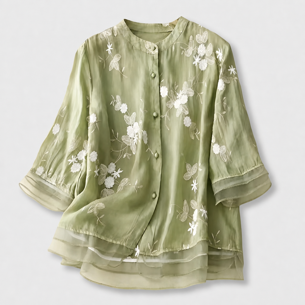 EMILY COTTON TOP WITH EMBROIDERED FLOWERS