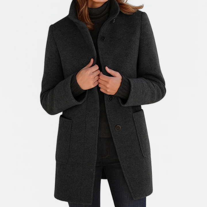lora | Button-Front Tailored Midi Coat