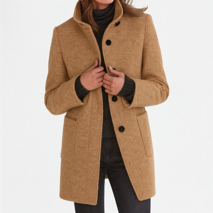 lora | Button-Front Tailored Midi Coat