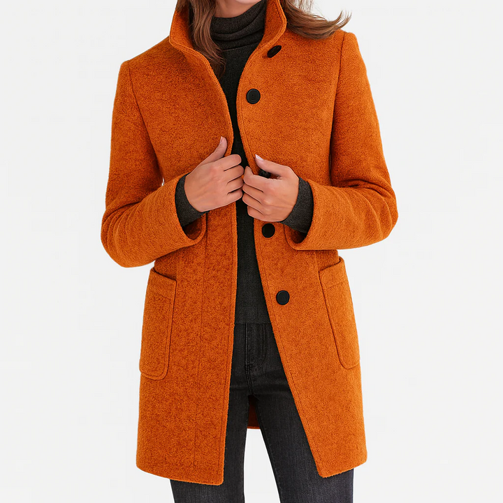 lora | Button-Front Tailored Midi Coat