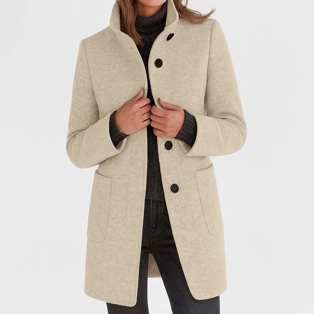 lora | Button-Front Tailored Midi Coat