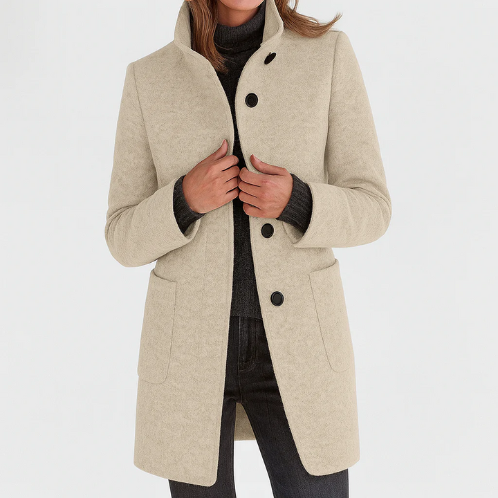 lora | Button-Front Tailored Midi Coat