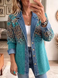 Viona | Elegant Vintage Leopard Print Denim Jacket
