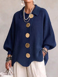 Kayda - Oversized Collared Button Cardigan