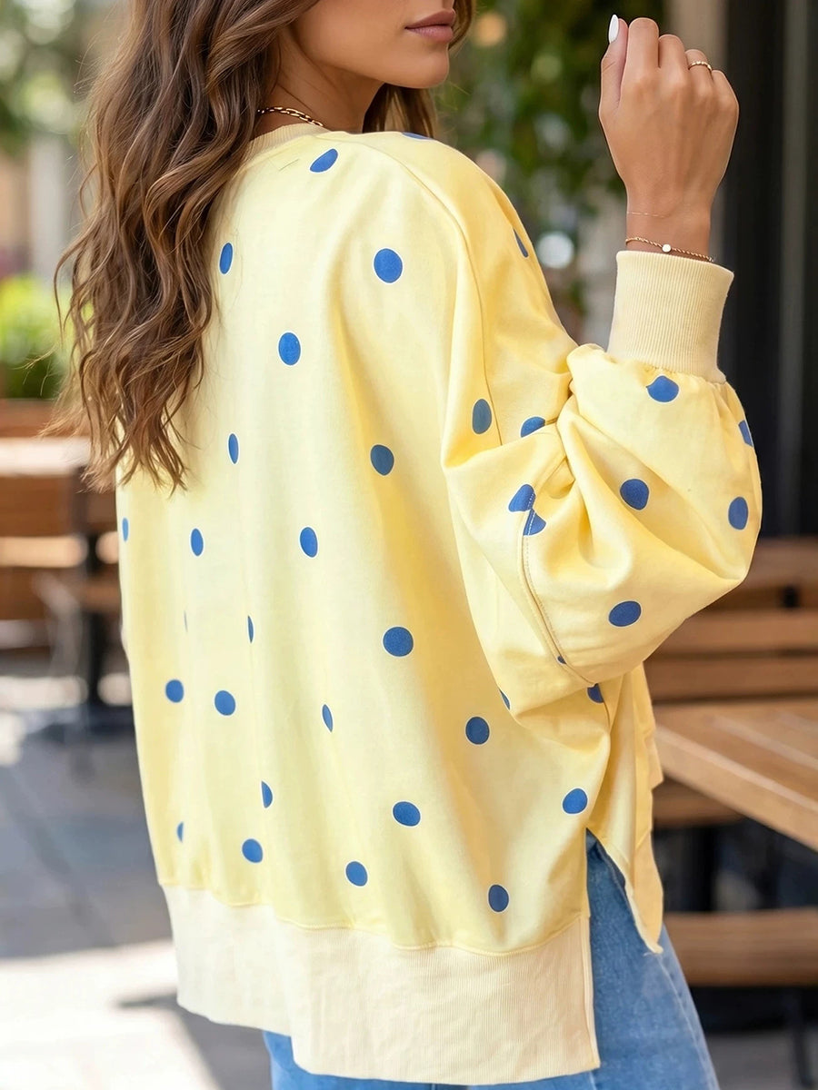 Charlotte | Chic Sunshine  Polka Dot Sweatshirt