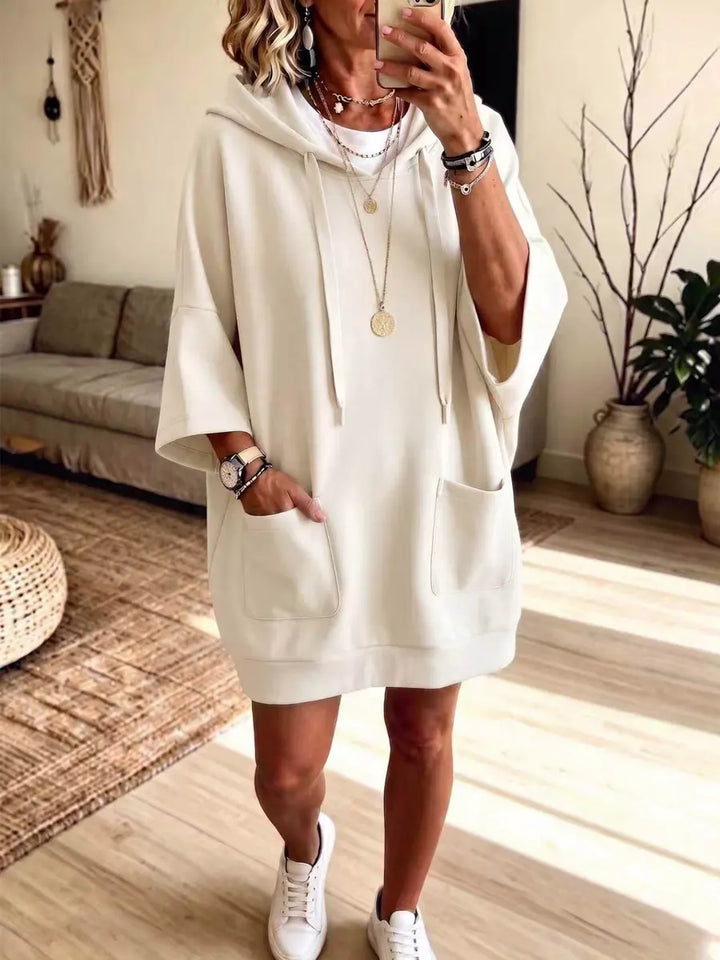 helen | Hooded Art Casual Stylish Sweatshirt Dress