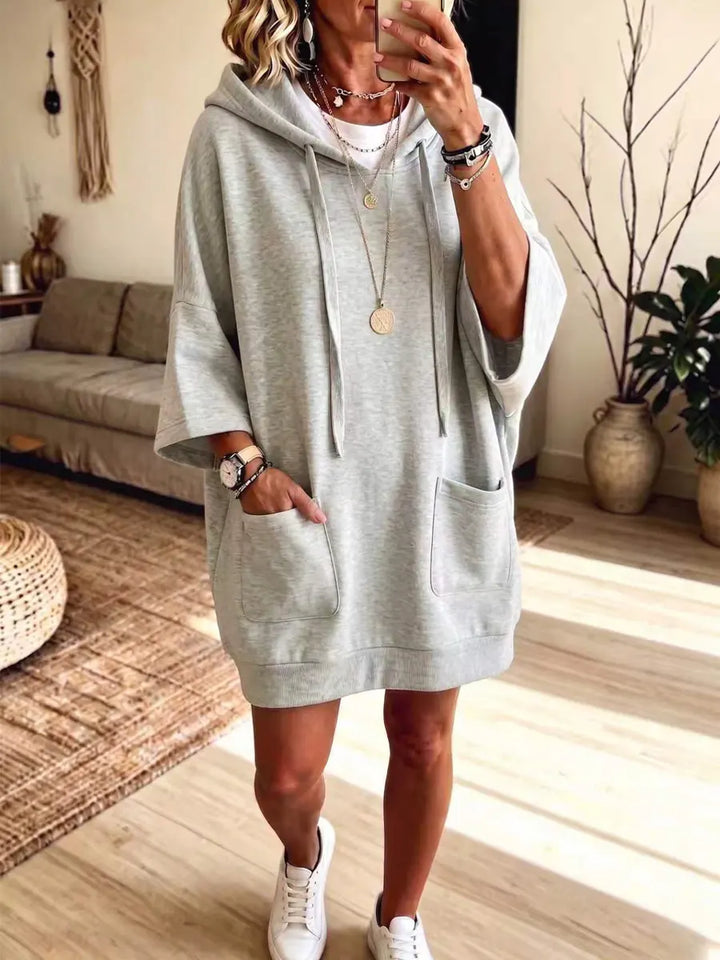 helen | Hooded Art Casual Stylish Sweatshirt Dress