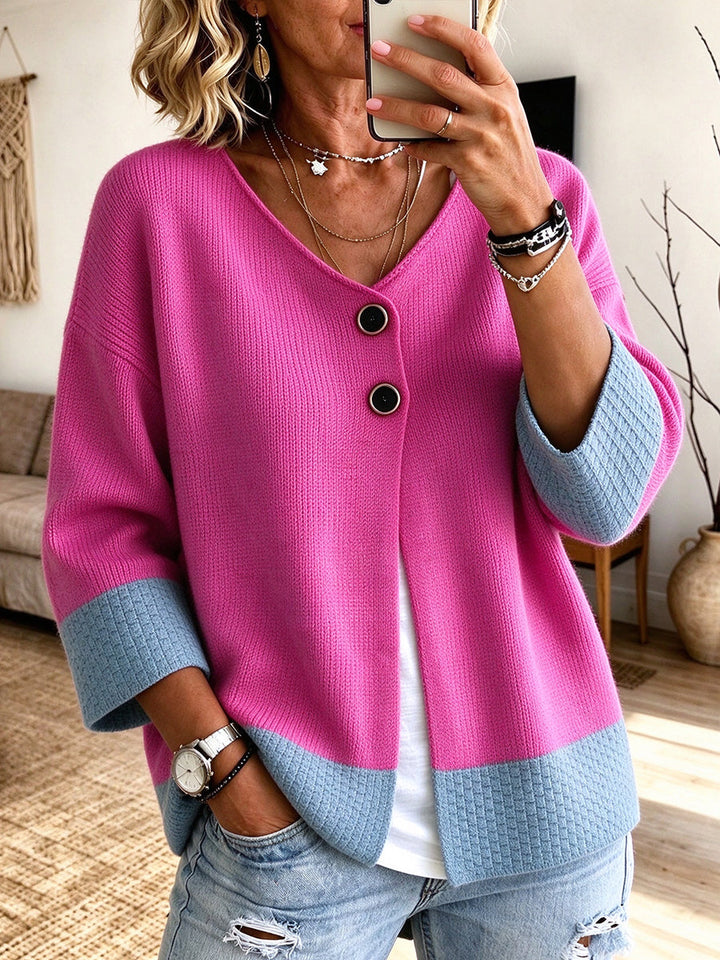 Raven | Colour-block Knit Cardigan