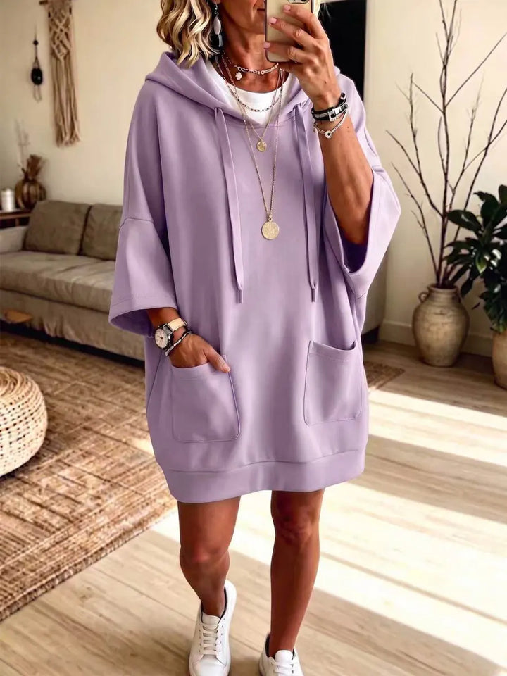 helen | Hooded Art Casual Stylish Sweatshirt Dress