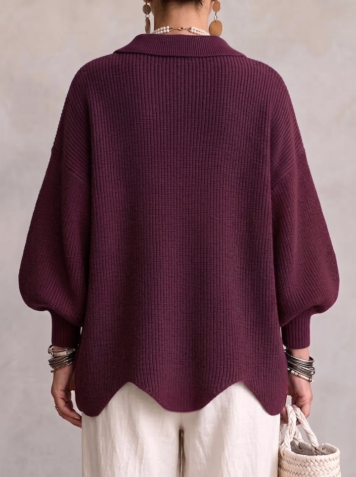 Kayda - Oversized Collared Button Cardigan