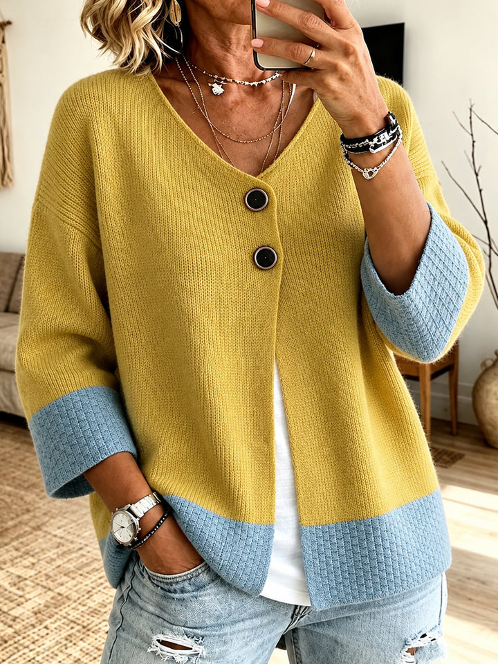 Raven | Colour-block Knit Cardigan