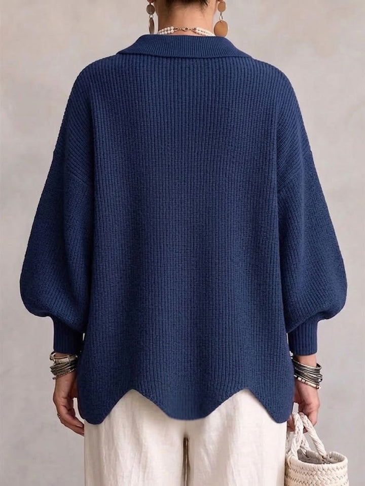 Kayda - Oversized Collared Button Cardigan