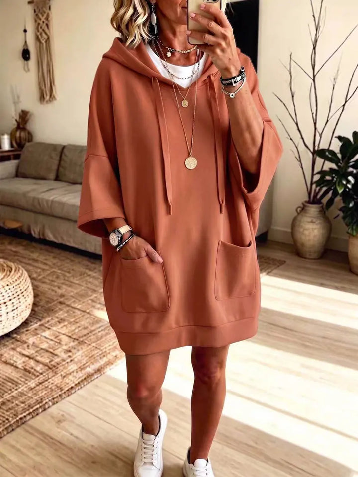 helen | Hooded Art Casual Stylish Sweatshirt Dress