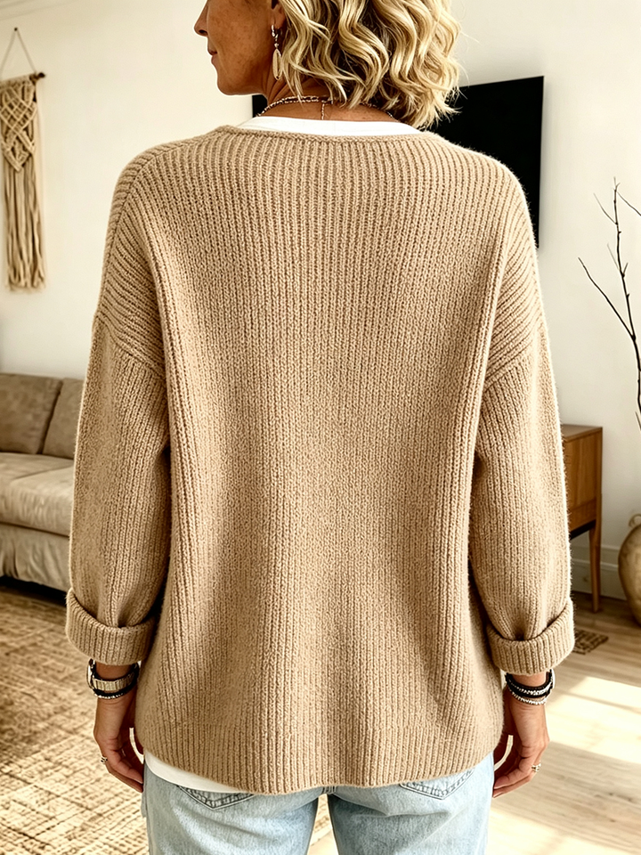 Emily | Cozy Ribbed Asymmetrical Knit Cardigan