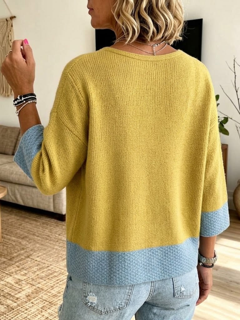 Raven | Colour-block Knit Cardigan