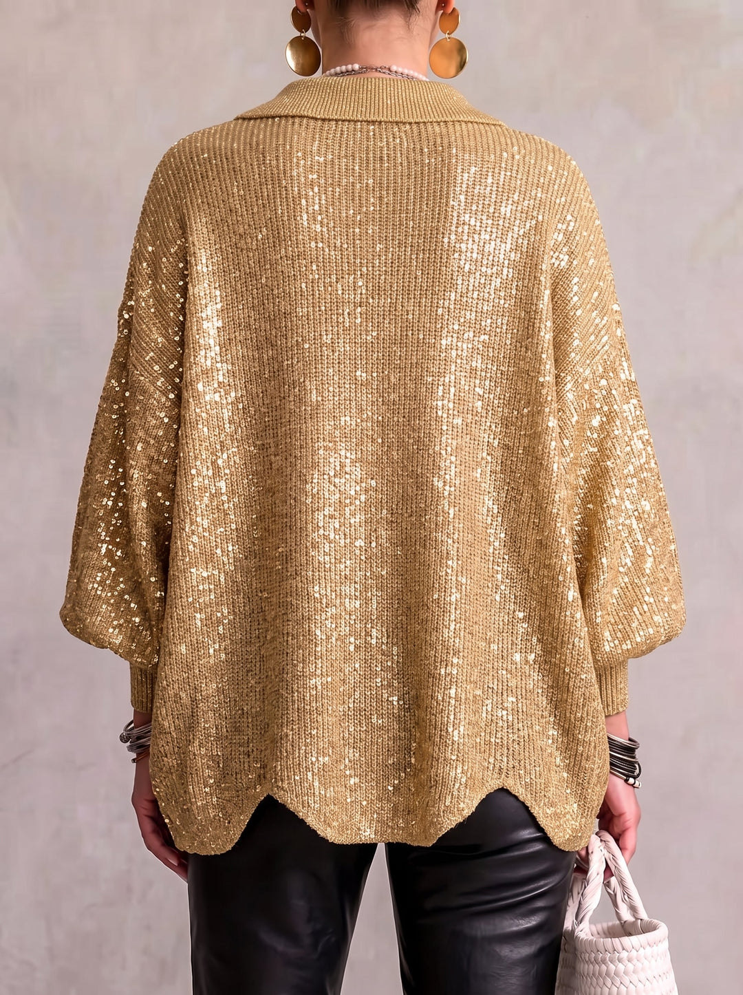 Kayda - Oversized Collared Button Cardigan