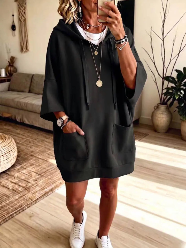 helen | Hooded Art Casual Stylish Sweatshirt Dress