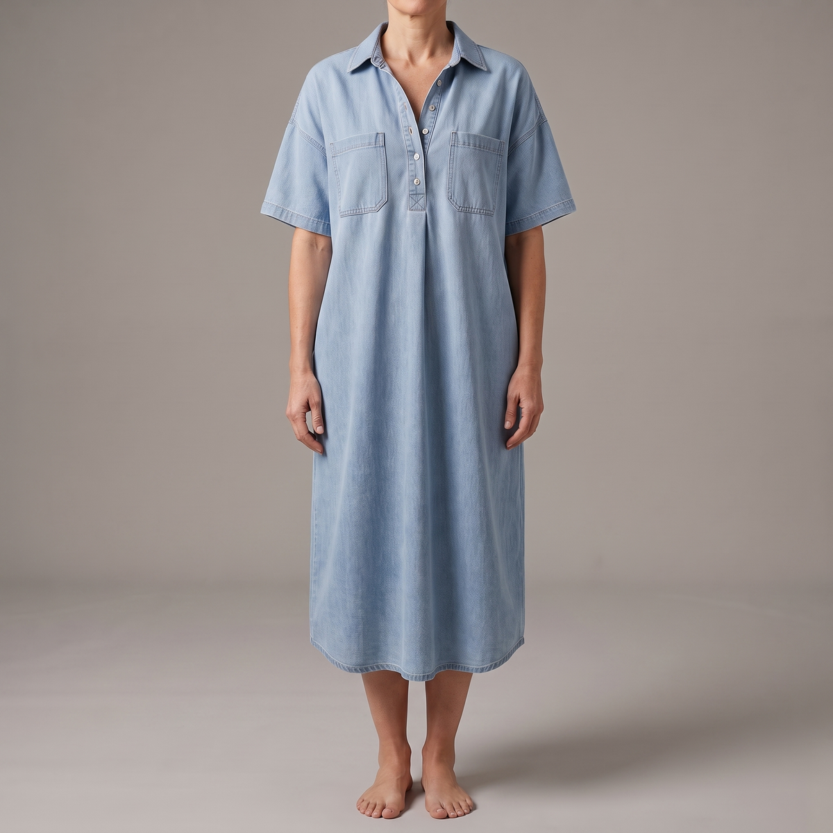 ROXLEY POCKET DENIM SHIRT DRESS
