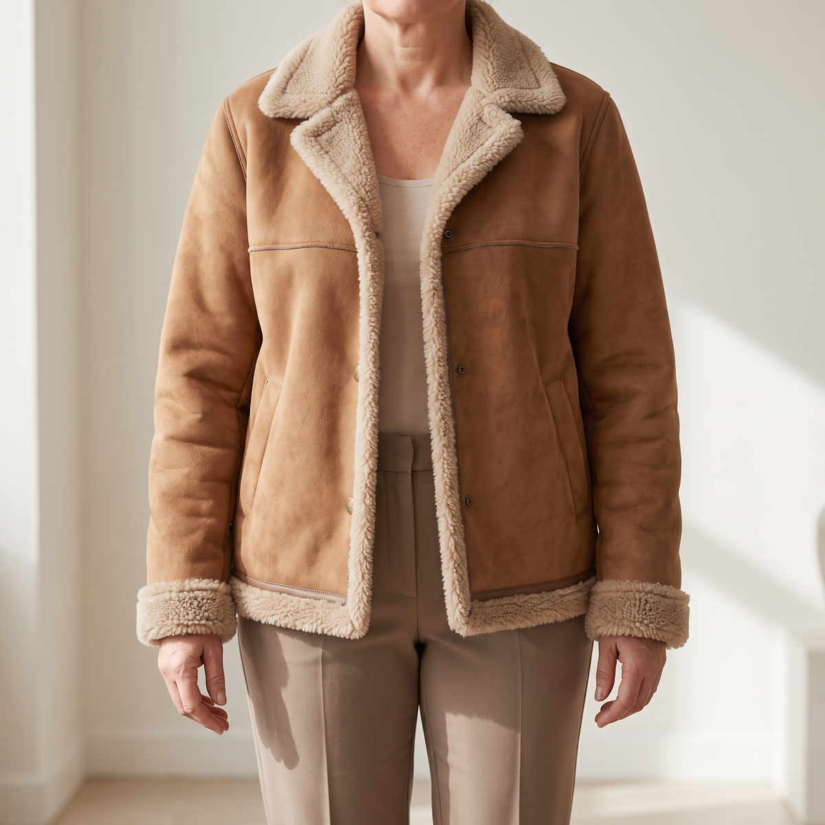 RUBY COSY SHEARLING-LINED JACKET