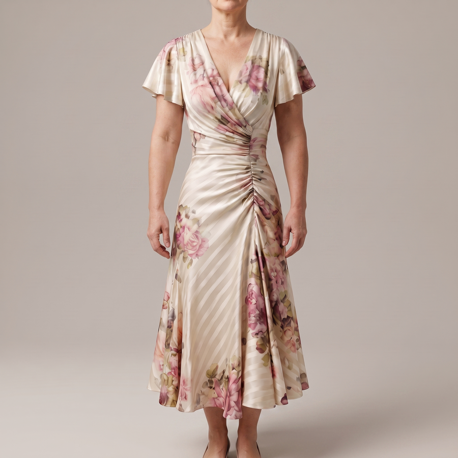 SATIN ELEGANCE MIDI DRESS